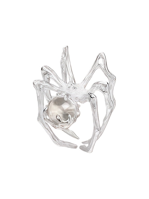 Mysterious Gothic Adjustable Punk Jewelry For Women With Shimmering Moonstone Edgy Design