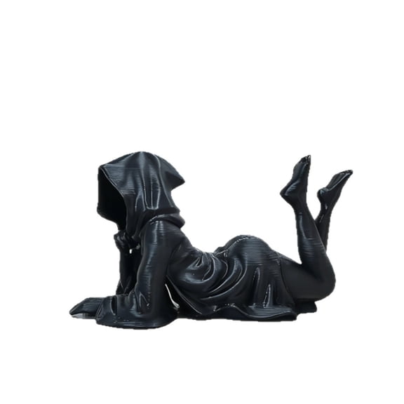 Mysterious Gothic Statue Spooky Sculpture Tabletop Figurine Black Robe Decor 1 Count