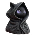 thumbnail image 1 of Mysterious Hooded Cat Figurine 3.1",Unique Handmade Mini Resin Halloween Desktop Ornament Multi-Colored Eyes For Home And Office Decor Good Luck Gift For Cat Lovers Family And Friends 2026, 1 of 5