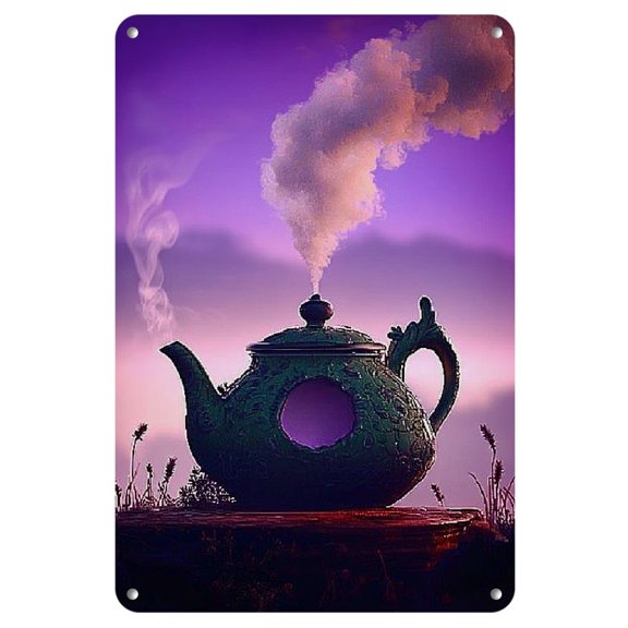 Mysterious Kettle 2D Metal Wall Art Sign, 8 "X12", Decor for Living Room, Home, Farmhouse, Door, Bar &amp; Restaurant