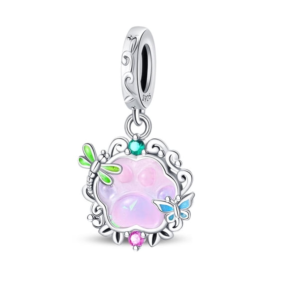 Mysterious Land Luminous Cat Paw OrnamentCharm, Compatible with Most Bracelet, Charm for Bracelet