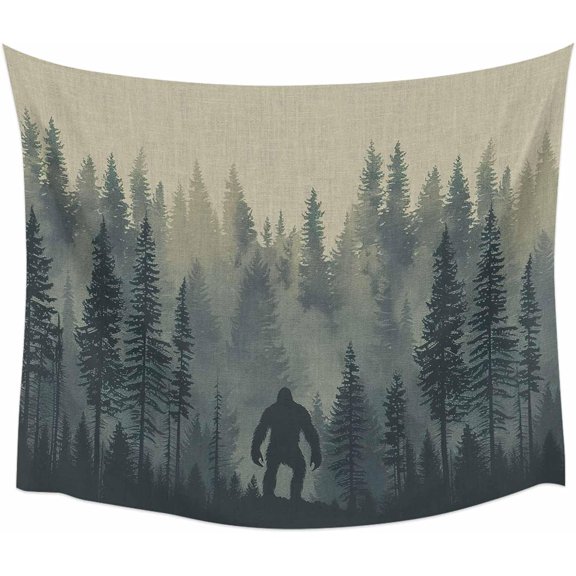 Mysterious Misty Tapestry Forest Monster Wall Hanging Wall Tapestry for Bedroom Living Room Dorm Backdrop Home Decor 90x60 Inch