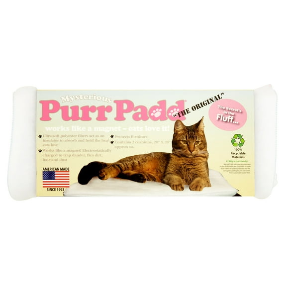 Mysterious Purr Padd Pet Cat Bed, White