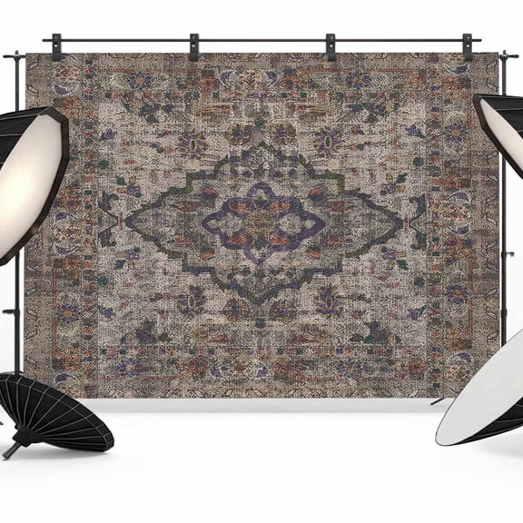 Mysterious Retro Backdrop for Photography, Totem Flower Printing Photo Backdrop Portrait Background Party Banner Photo Backgrounds for Studio Booth Props, 7x5ft