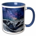 thumbnail image 1 of 3drose, Mysterious Science Fiction Landscape of Planet in Space with Many Stars, 15oz Two-tone Blue Mug, 1 of 6
