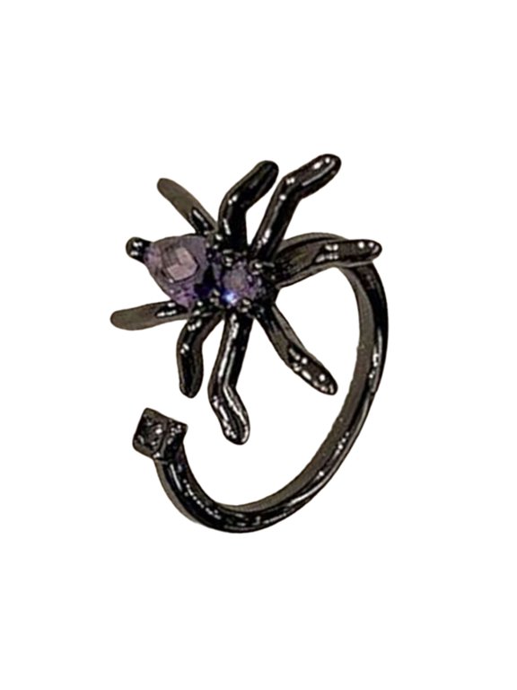 Mysterious Spiders Design Punk Rings Retro Purpler Gothic Jewelry Adjustable Size Costume