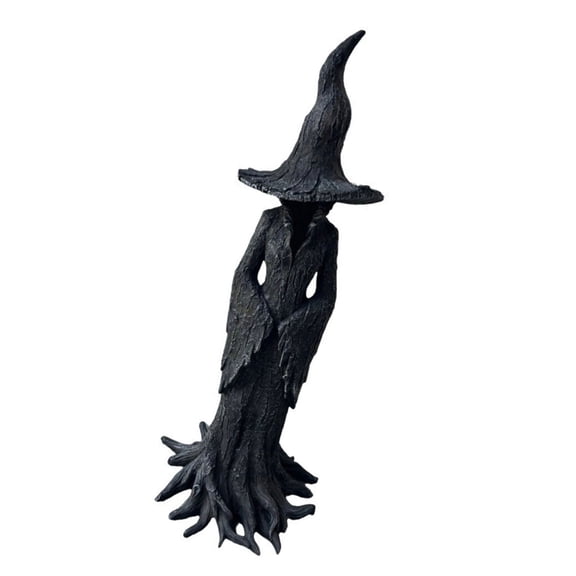 Mysterious Tree Root Witch Sculpture Resin Halloween Decor Indoor Gothic Home Accent