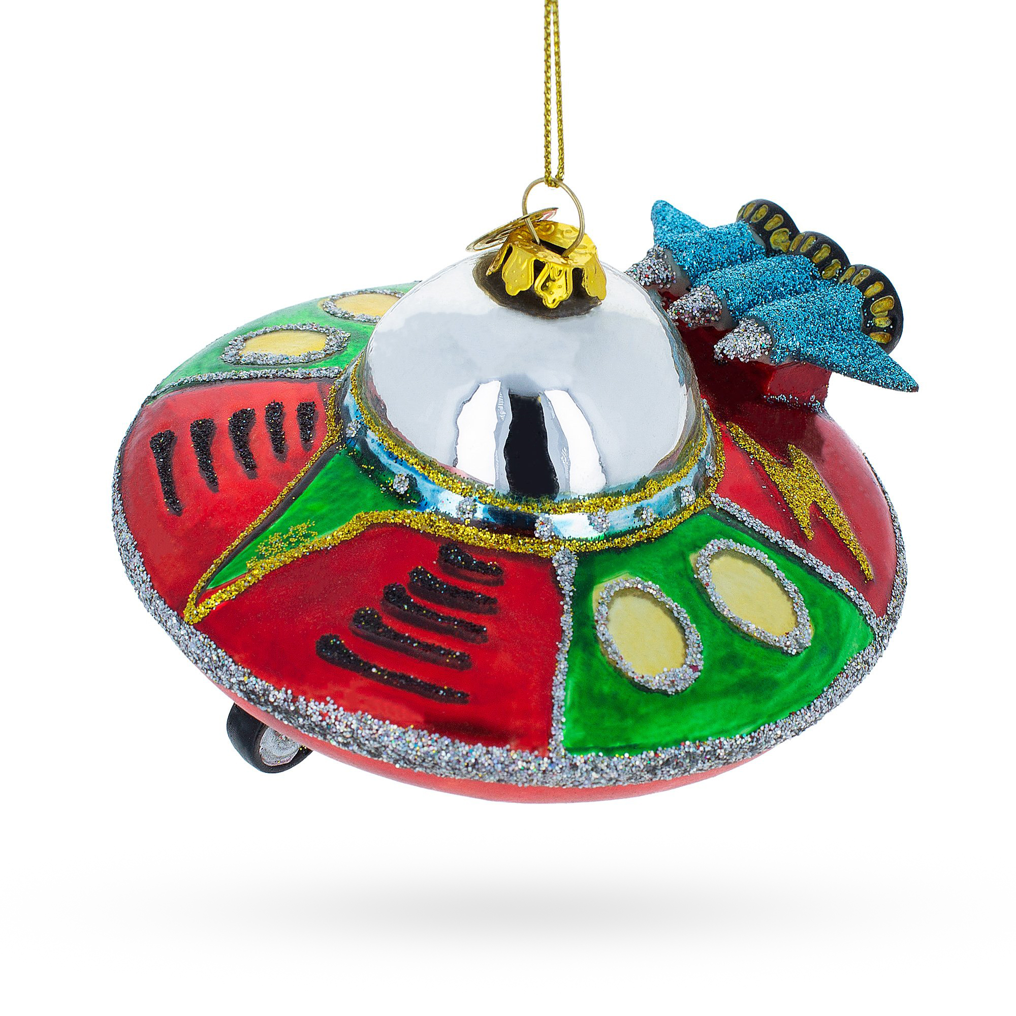 Mysterious UFO / Alien Saucer Glass Christmas Ornament - Walmart.com
