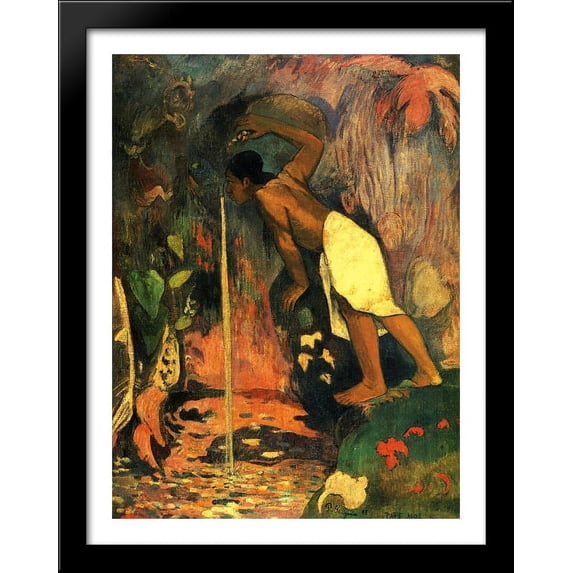 Mysterious Water 28x36 Large Black Wood Framed Print Art by Paul Gauguin