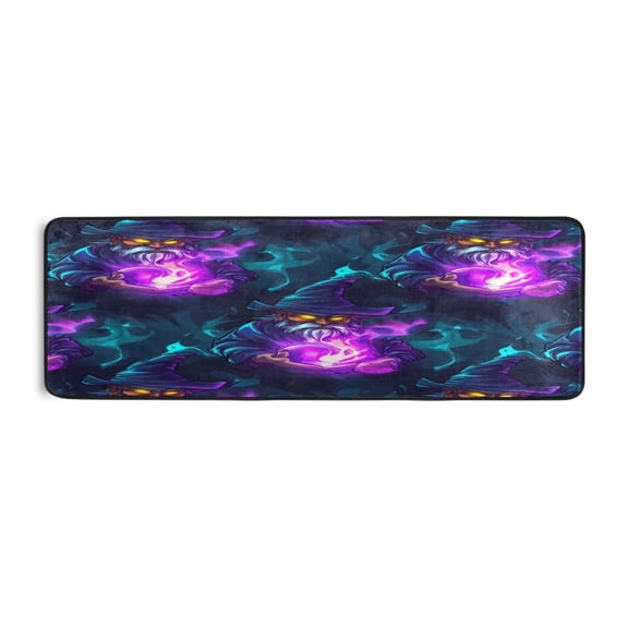 Mysterious Wizard 72x24" Runner Rug, Non-Slip Memory Foam Cushion, Anti-Crease for Hallways and Bedrooms