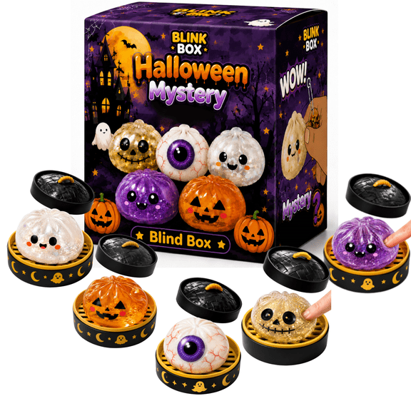 Mystery 2026 Halloween New Ghost Dumpling Squishy Blind Box,1PC Random Colorful Cute Bao Dumplings Squeeze Balls Stress Relief Sensory for Holiday