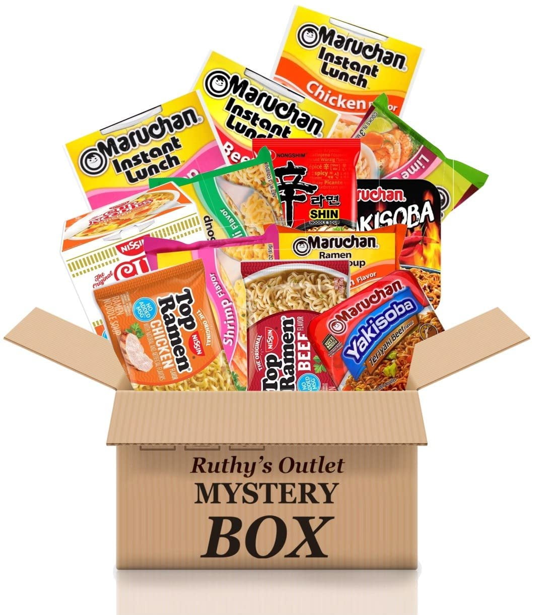 Mystery Asian Instant Ramen Noodle Variety Snack Bundle Mix Assorted flavors Pack of 30