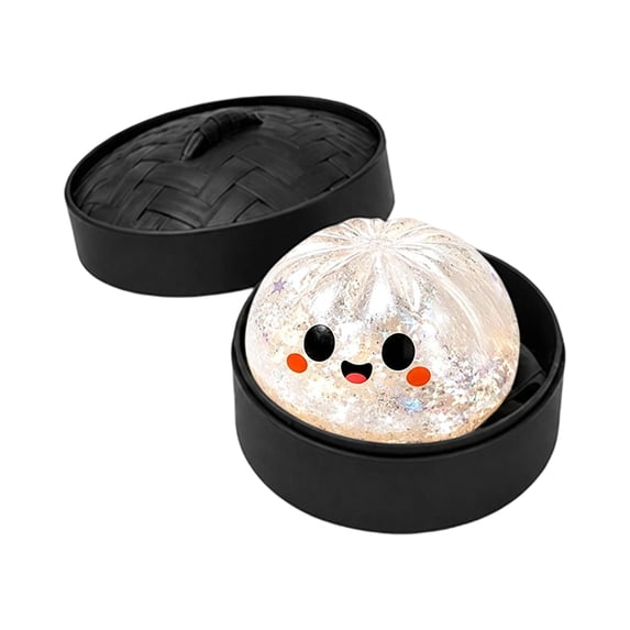 Mystery Blind Box Dumplings, Halloween Squishy Set With Black Steamer Cases Glitter Pumpkin Skull Ghost Eyeball Design Slow Rising Squeeze Stress Relief Spooky Fidget Dumplings Collection