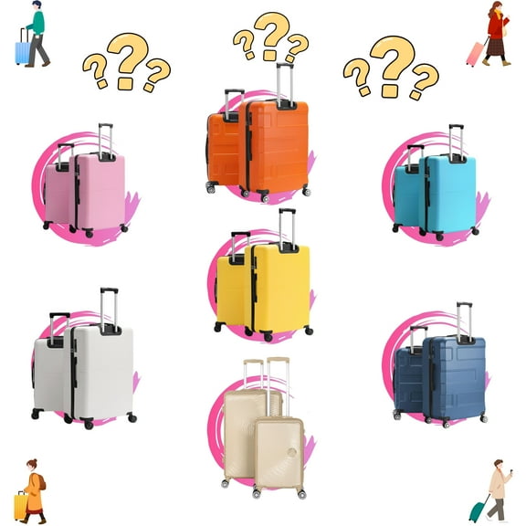 Mystery Box-20 & 24 in Carry On Luggage Fashion Suitcase with Spinner Wheels