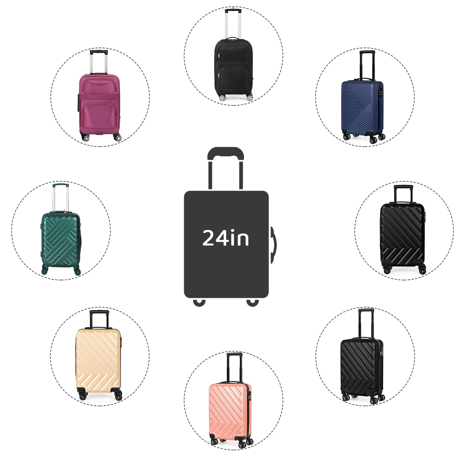 Mystery Box-24 in Luggage Fashion Hardside Suitcase with Spinner Wheels ...
