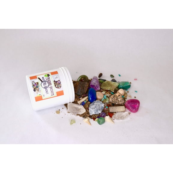 Mystery Bucket - 16 Ounce Jar (Gemstones, Fossils & More)