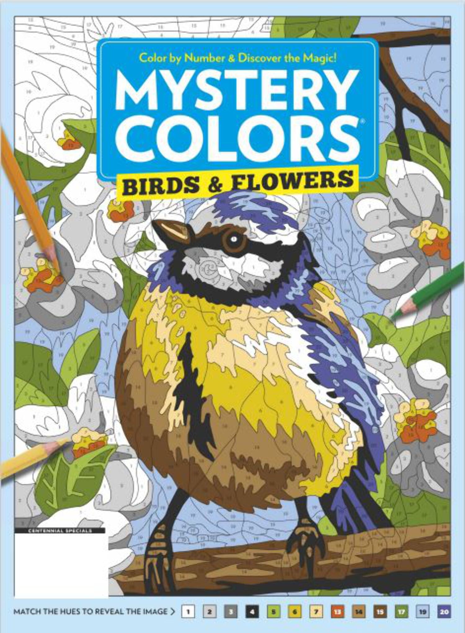 Mystery Colors - Birds and Flowers: Color By Number Coloring Book