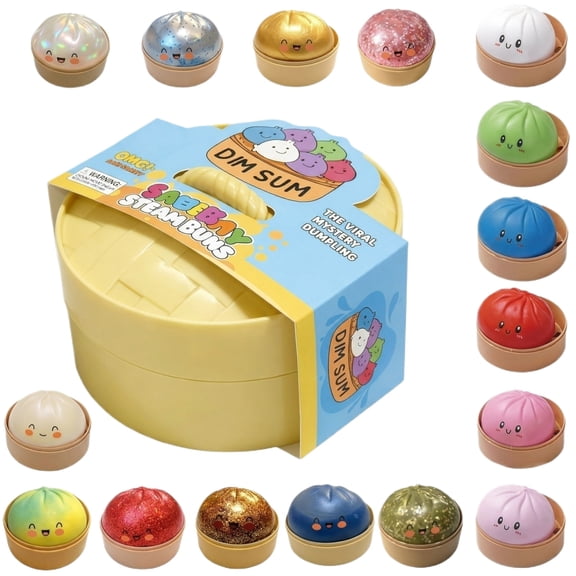 Mystery Dim Sum Steambuns Squishy Toy, 16+ Styles Cute Dumpling Stress Relief Fidget Toys for Party Gifts