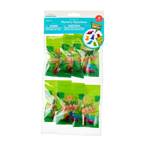 Multicolor Mystery Dino Squishees Party Favors, 6 Count, by Way To Celebrate