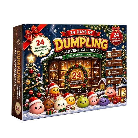 Mystery Dumpling Advent Calendar 2026, 24 Days Christmas Countdown Blind Box with Kawaii Squishy Dumpling Toys, Sensory Fidget Stress Relief Gifts for Party Favors & Stocking Stuffers