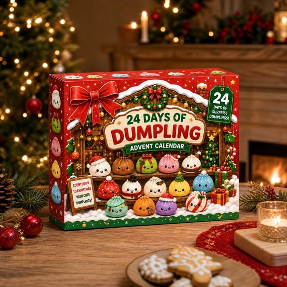 Mystery Dumpling Advent Calendar,24 PCS Surprise Squishies Toys, Stress Relief Sensory Fidget Toy for Anxiety Relief Hand Relax, Birthday Gifts