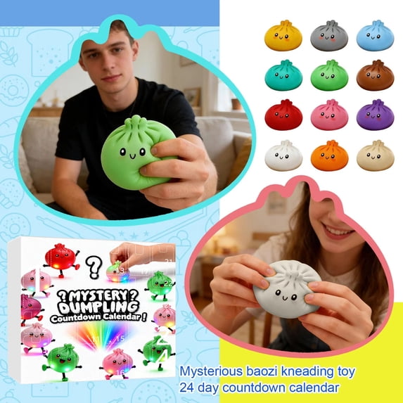 Mystery Dumpling Advent Calendar, 24 Surprise Fidget Toys Set Space Edition Dumpling For Christmas Easter Countdown Calendar Stress Relief Toys For Birthday Christmas Easter Gift