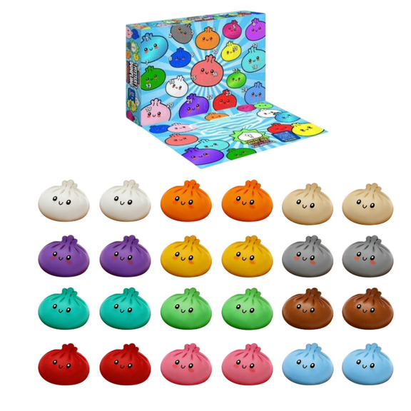 Mystery Dumpling Advent Countdown Calendar, 2026 New Squishing Bun Mystery Advent Countdown Calendar,24 Days Sensory Stress Relief Gift Box for Adults
