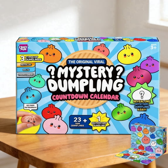 Mystery Dumpling Fidget Squishing 24-Day Countdown Calendar, The Original Viral Mystery Dumpling Decompression Countdown Calendar (24pc)