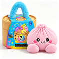 thumbnail image 1 of Mystery Dumpling Plush Toy - Soft Squeezable Stuffed Bao Toy with Embroidered Face, Dumpling Stuffed Animals Stuffed Toys Cute Food Plushie for Office Desk Decor Stress Relief Gift - Pink, 1 of 9