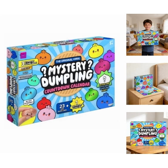 Mystery Dumpling Squishy Advent Calendar 2026 - 24 Days Christmas Countdown Blind Box, Pack of Random Bao Bun Squeeze Toys, Sensory Stress Relief Fidget Set