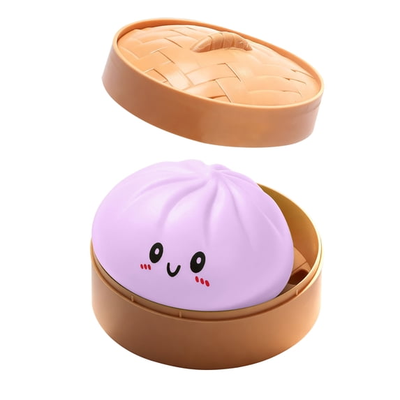 Mystery Dumpling Squishy, Dumpling Squishy Mystery Box, Squishys Dumplinges Playing, 4 Inch Jumbo Dumpling Stress Ball, Soft Squeeze Decompression Dough (Light Purple)
