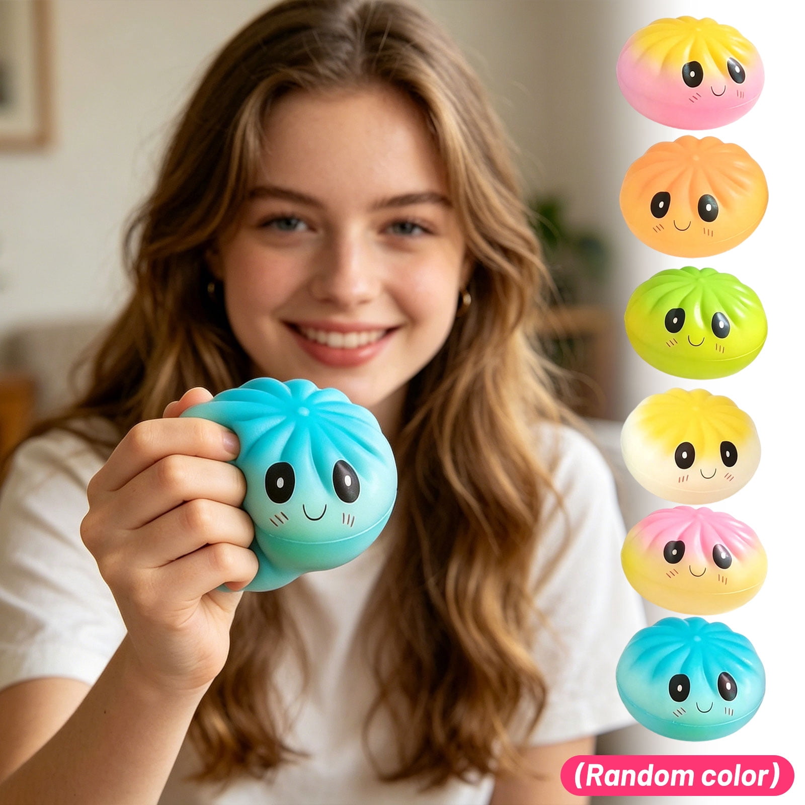 Dumpling Squishy, Practical Squeeze Dough Squishy Tool for College Dorm Desk Aesthetic and Study Break Comfort (1/6 Pcs)