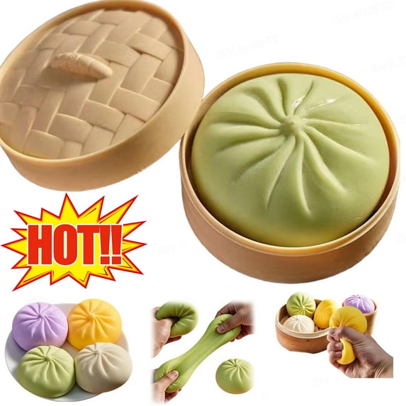 Mystery Dumpling Squishy Giant Glitter Rainbow Jumbo Dumpling Soft Squeeze Decompression Toy Portable Anxiety Relief Fidget for Purse Backpack & Desk Storage,Yellow