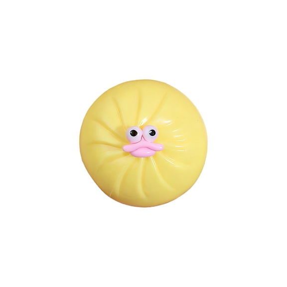 Cute Squishy Dumpling Large with Steamer, Squishy Dumpling Doll with Cute Expressions, Silicone Bun Sensory Fidget Dolls, Hand Pinching Decompression Dolls