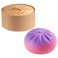 thumbnail image 1 of Mystery Dumpling Squishy Large with Steamer, Squishy Dumpling Toy with Cute Expressions, Silicone Bun Sensory Fidget Toys for Kids & Adults, Hand Pinching Decompression Toys, 1 of 7