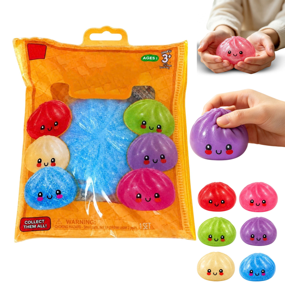 Mystery Dumpling Squishy Mini Blind Bag, 1PC Random Color Dumpling Squishies, Cute Bao Bun Fidget Squeeze Toy, Christmas Collectible Gift for Boys Girls