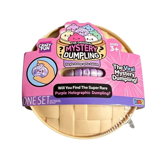 Toy Box Mode Mystery Dumpling Squishy Toy, Purple Holographic Edition in Steamer Box ...