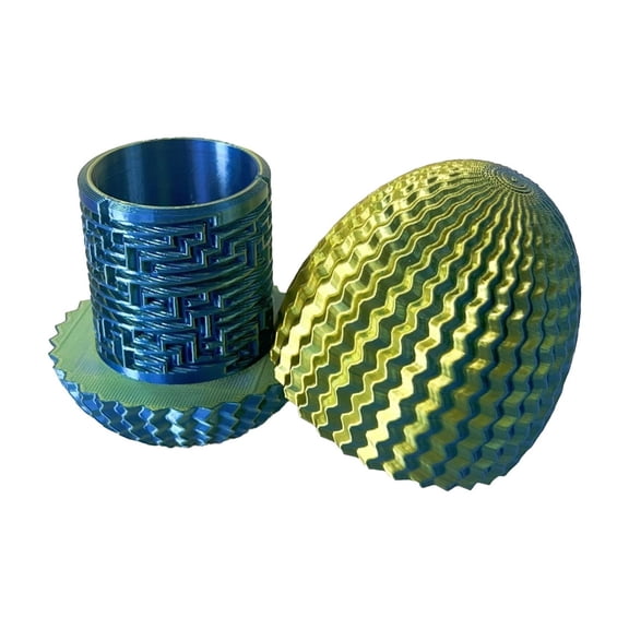 Mystery Egg Puzzle Box 3D Maze Surprise Holder Hidden Compartment Puzzle For Birthday Gift Home(Green-8.3Cm)