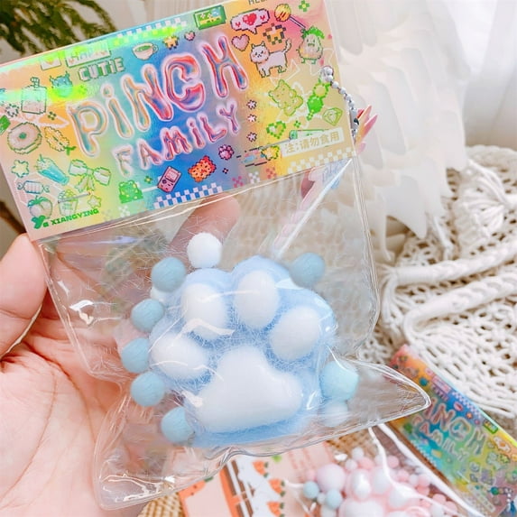 Mystery Glitter Cat Paw Stress Relief Slow Rising Fidget Soft Anxiety Relief Pressure Release for Adults Office Home Desk