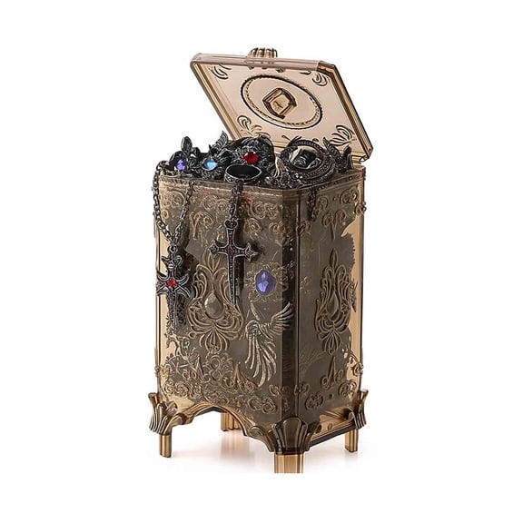 Mystery Jewelry Jar, Surprise Gothic Jewelry Box Sets for Women, Scary Witch Gift with Unique Birthday Halloween Necklaces, Earrings, Rings, Bracelets Skeleton Hair Clips Costume