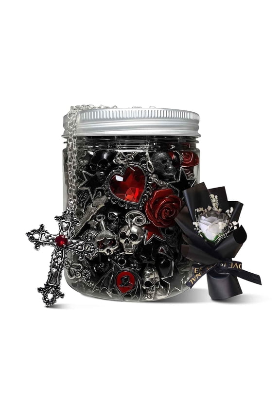 Mystery Jewelry Jar, Surprise Gothic Jewelry Set for Womens Random Gift Box (Gothic Witch Punk Necklace,Earrings, Rings,bracelets/bangles),Unique Halloween Occult or Birthday Gift for Her