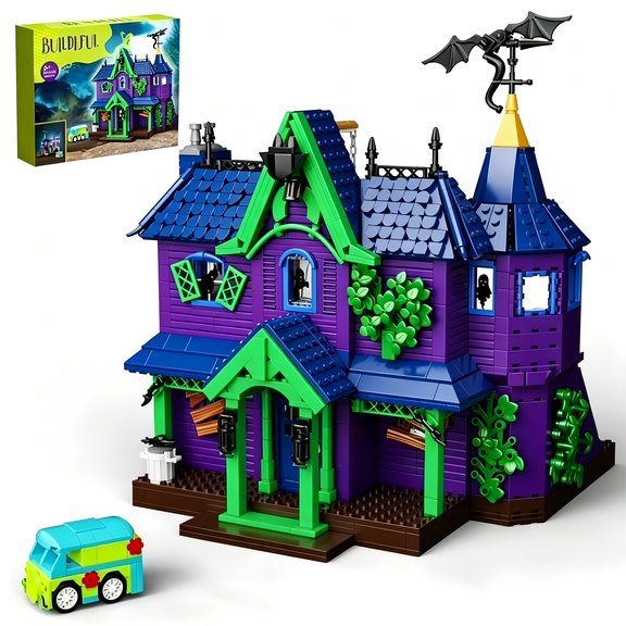 Mystery Mansion Building Blocks Haunted House Mystery Machine Bricks Toys Kids Gifts 1461 Pcs