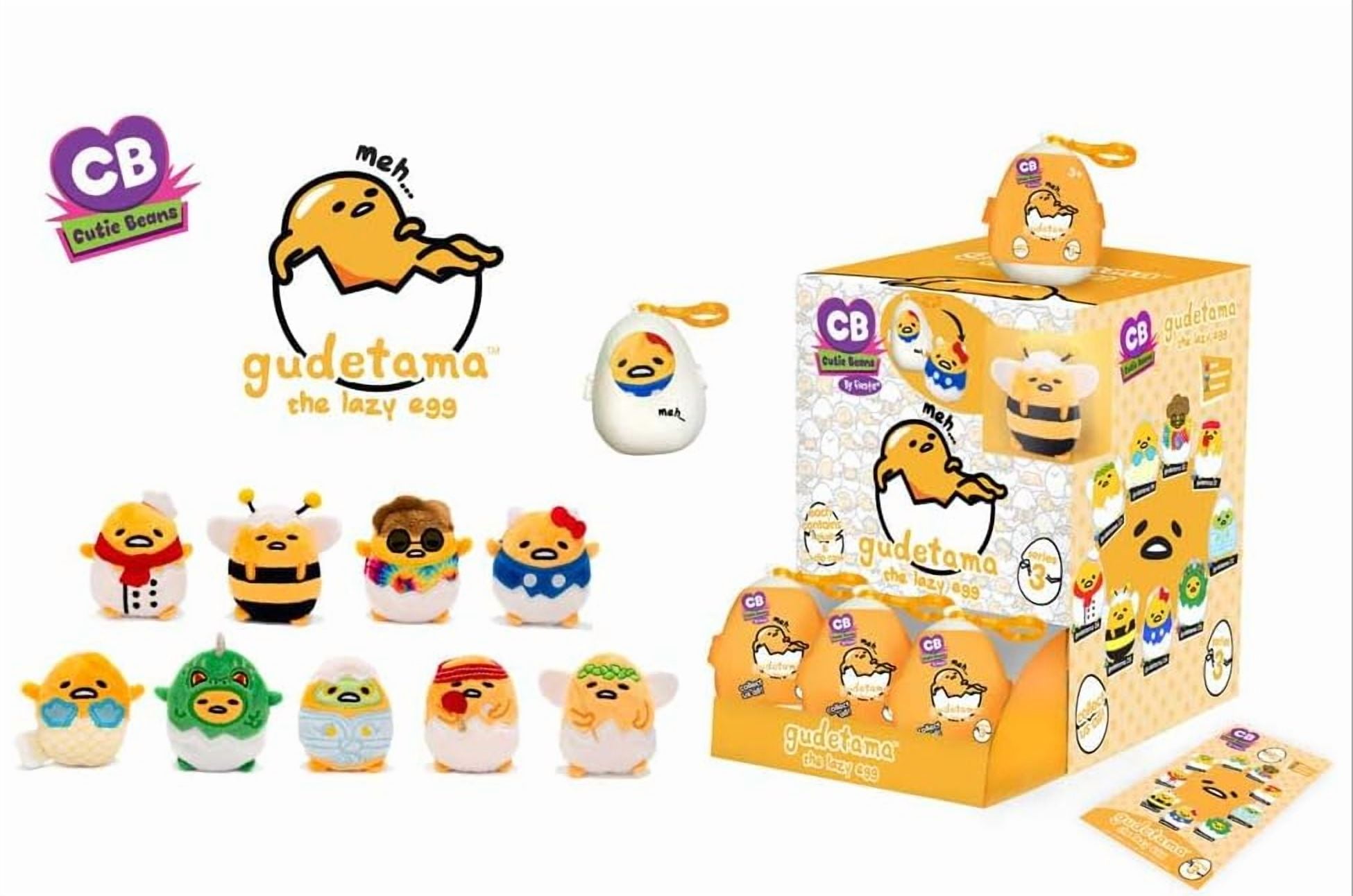 Mystery Mini Gudetama Cutie Beans Stuffed Egg Plush Toy Clip-On