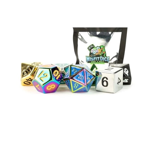 Mystery Misfit Metal Polyhedral Dice Set
