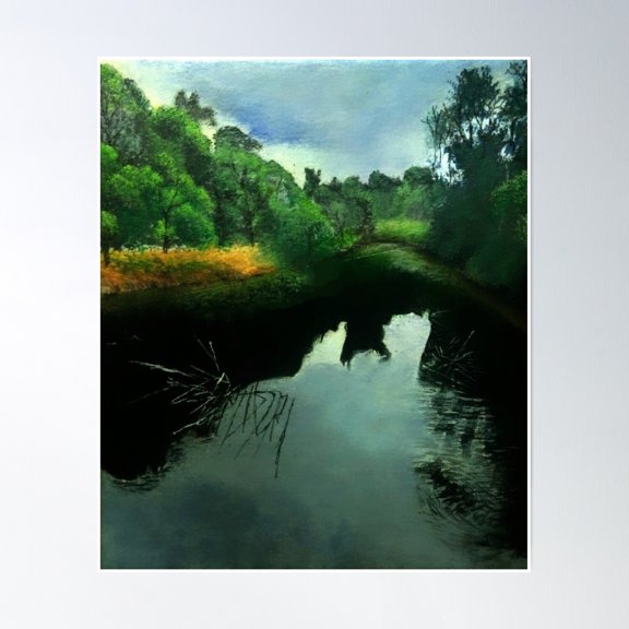 Mystery Of The Quiet Forest Lake Poster Wall Art, Modern Wall Decor, 8x12 UNFRAMED