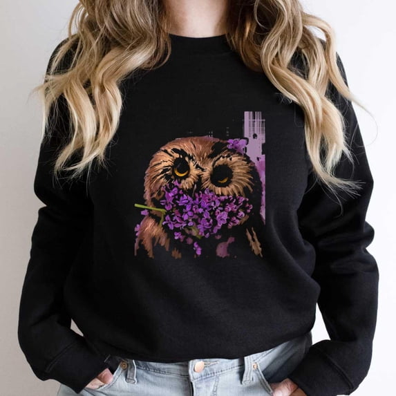 Mystery Owl Funny Graphic Tee, Bird Themed Humorous - Durable Stitching SW20584 Unisex Sweatshirt, Up to Size 5XL