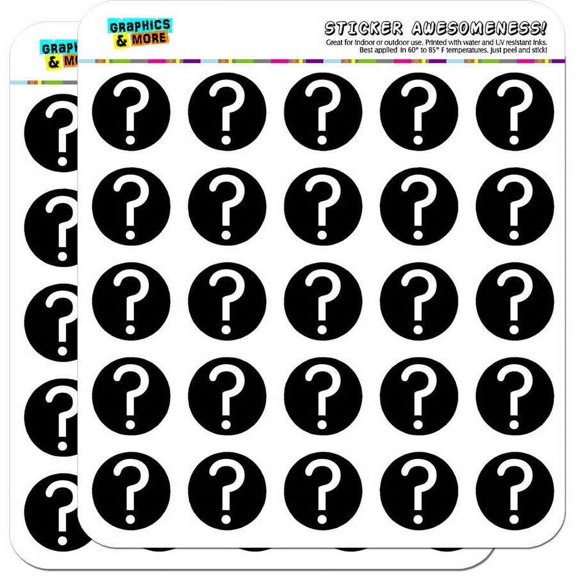 Mystery Question Mark 50 1" Planner Calendar Scrapbooking Crafting Stickers
