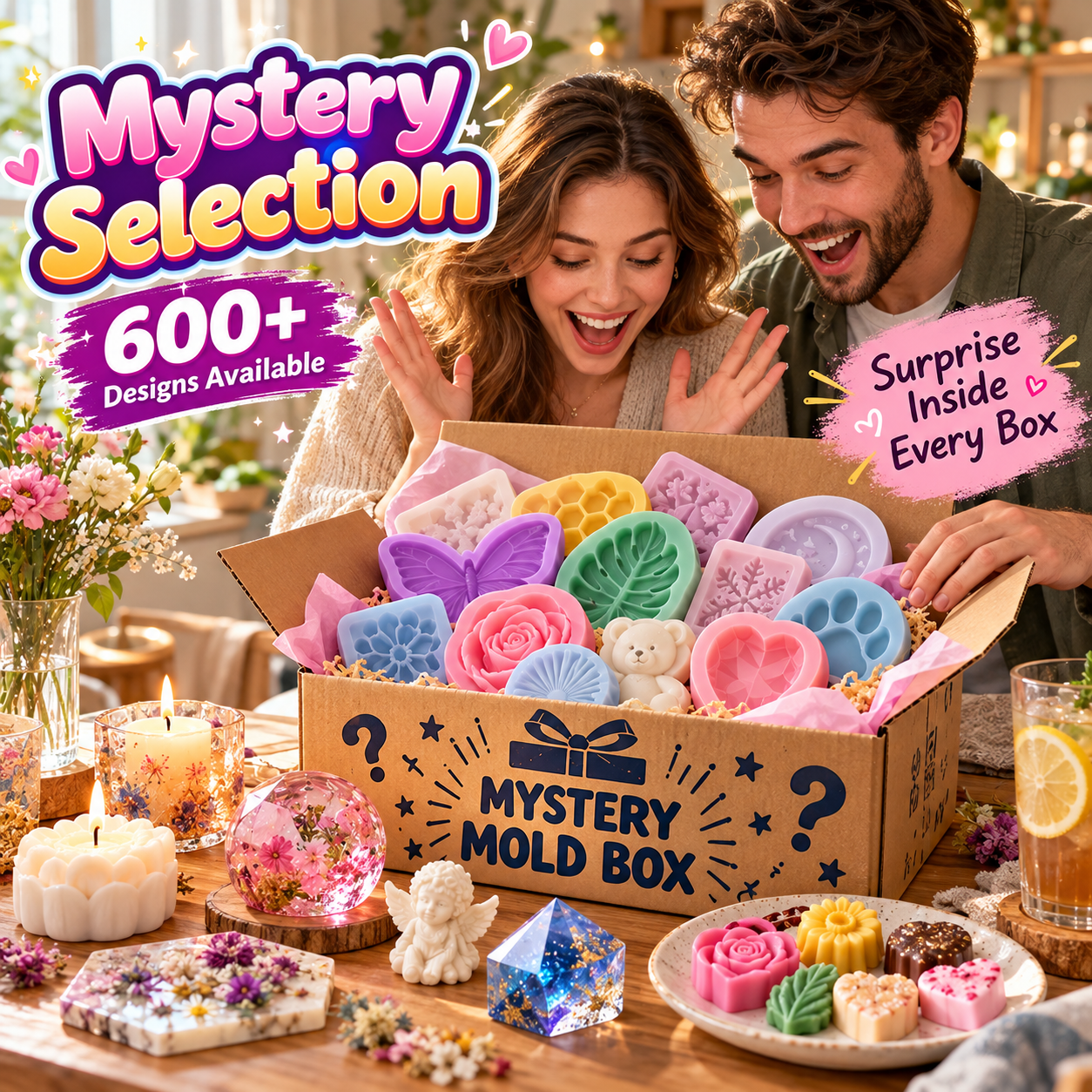 Mystery Silicone Mold Set, 600+ Designs Random Selection DIY Molds for ...