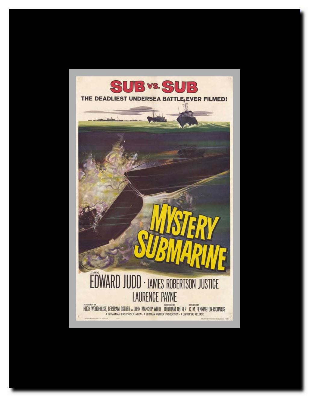 Mystery Submarine Framed Movie Poster