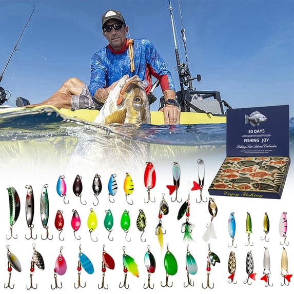 Mystery Tackle Box,Lures,Fishing Lures ,Bass Lures,Fishing Gifts for Men,Advent Calendar Fishing Blind Box,Containing 30 Random Fishing Lures,Open to Surprise